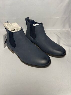Men's HawkWell Chelsea Boots Navy Blue Pull-On Ankle Boots NWT Size 8